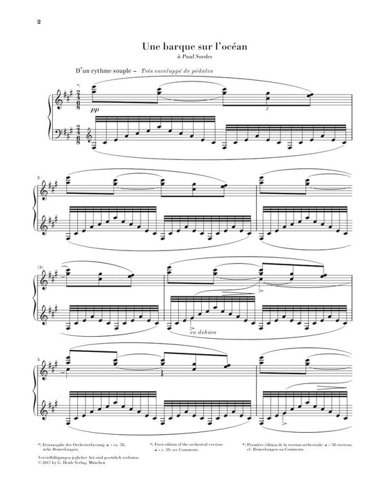 Une barque sur l'océan for Piano Solo 拉威爾‧摩利斯 鋼琴 海上孤舟 鋼琴 亨乐版 | 小雅音樂 Hsiaoya Music