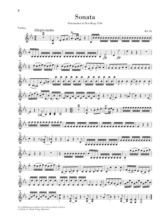 Wolfgang Amadeus Mozart - Wunderkind Sonatas, Volume 3, K. 26-31 Piano and Violin With Marked and Unmarked String Parts 莫札特 奏鳴曲 小提琴(含鋼琴伴奏) 亨乐版 | 小雅音樂 Hsiaoya Music