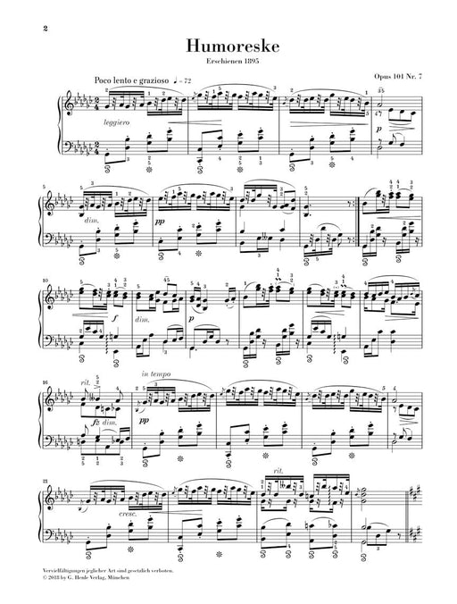 Humoresque in G-flat major, Op. 101, No. 7 Piano 德弗札克 鋼琴 幽默曲 亨乐版 | 小雅音樂 Hsiaoya Music