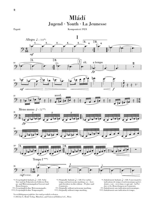 Mládí (Youth) - Suite for Wind Instruments Set of Parts - Flute/Piccolo, Oboe, Clarinet, Horn, Bassoon, Bass 組曲管樂 雙簧管法國號 管樂器 亨乐版 | 小雅音樂 Hsiaoya Music