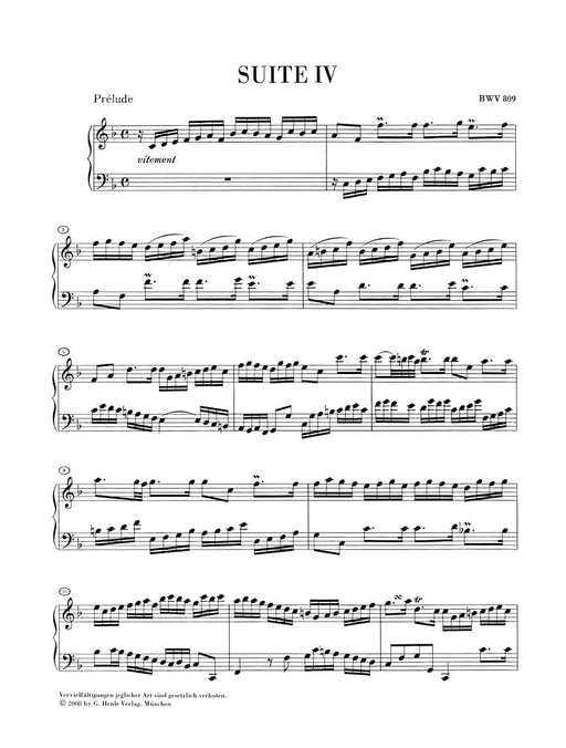 English Suites 4-6 BWV 809-811 Edition Without Fingering 巴赫‧約翰瑟巴斯提安 英國組曲 鋼琴 亨乐版 | 小雅音樂 Hsiaoya Music