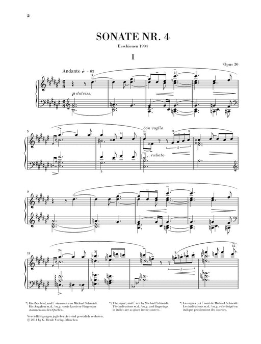 Piano Sonata No. 4 in F-sharp major, Op. 30 斯克里亞賓 奏鳴曲 鋼琴 亨乐版 | 小雅音樂 Hsiaoya Music