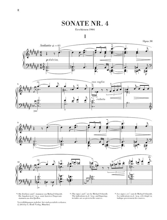 Piano Sonata No. 4 in F-sharp major, Op. 30 斯克里亞賓 奏鳴曲 鋼琴 亨乐版 | 小雅音樂 Hsiaoya Music