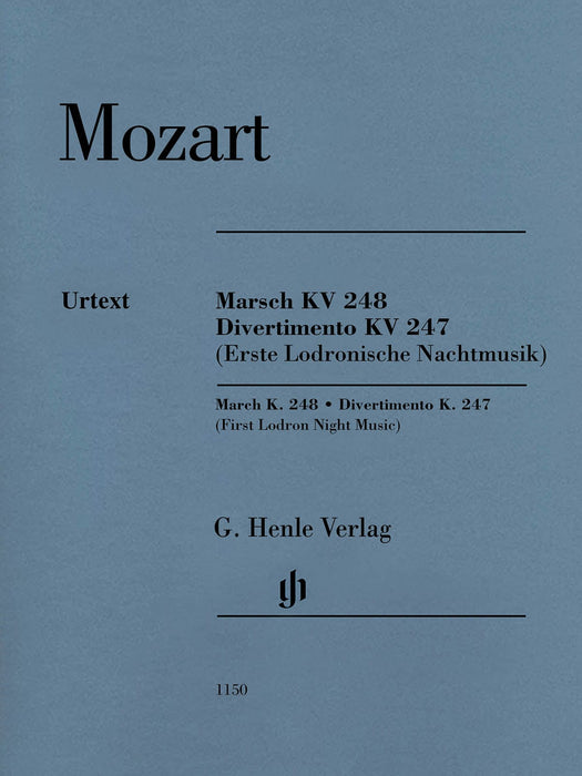 March K. 248, Divertimento K. 247 (First Lodron Night Music) 2 Horns (F), 2 Violins, Viola and Basso Set of Parts 莫札特 進行曲 中提琴 法國號 小提琴 嬉遊曲 亨乐版 | 小雅音樂 Hsiaoya Music