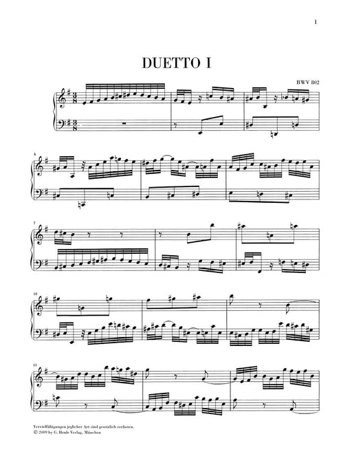 4 Duets BWV 802-805 Edition Without Fingering 巴赫‧約翰瑟巴斯提安 二重奏 鋼琴 亨乐版 | 小雅音樂 Hsiaoya Music