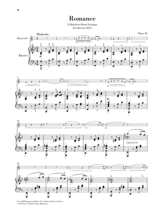 Camille Saint-Saëns - Romances for Horn and Piano 聖桑斯 浪漫曲 法國號(含鋼琴伴奏) 亨乐版 | 小雅音樂 Hsiaoya Music