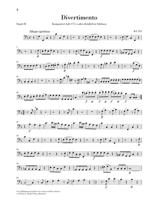 Divertimenti for 2 Oboes, 2 Horns and 2 Bassoons Parts 莫札特 嬉遊曲 雙簧管法國號 亨乐版 | 小雅音樂 Hsiaoya Music