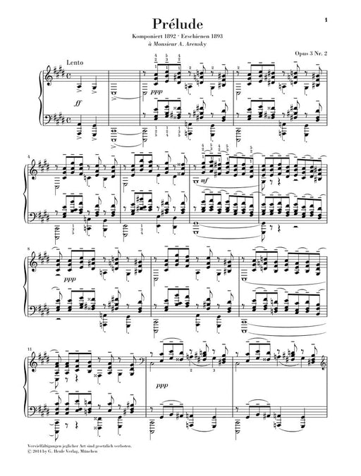 Prélude in C-sharp minor, Op. 3, No. 2 Piano Solo 鋼琴 亨乐版 | 小雅音樂 Hsiaoya Music
