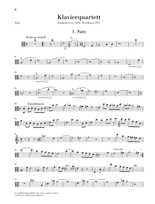 Piano Quartet in A minor 馬勒古斯塔夫 鋼琴四重奏 亨乐版 | 小雅音樂 Hsiaoya Music
