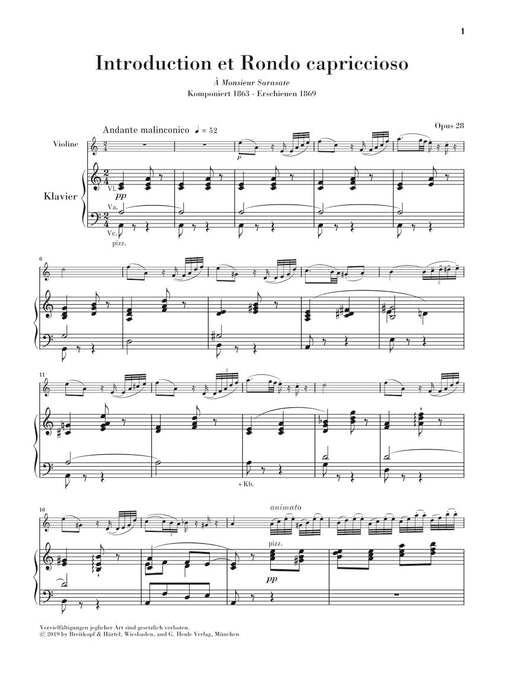 Introduction et Rondo Capriccioso, Op. 28 Violin and Piano 聖桑斯 導奏 隨想輪旋曲 小提琴(含鋼琴伴奏) 亨乐版 | 小雅音樂 Hsiaoya Music