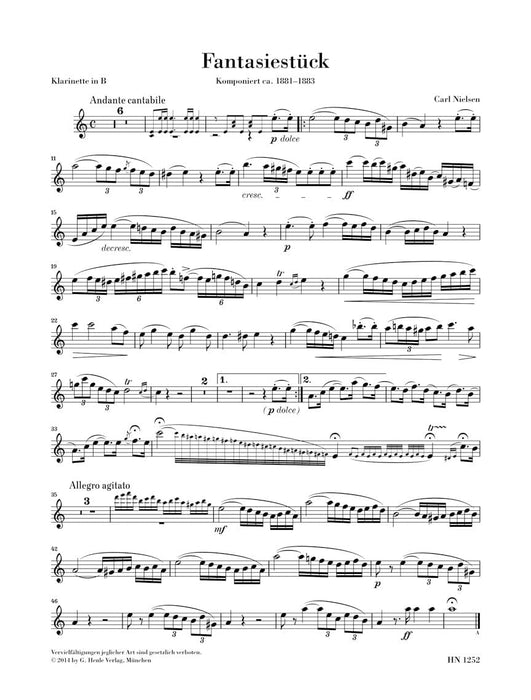 Fantasy Piece in G minor for Clarinet and Piano 幻想曲 豎笛(含鋼琴伴奏) 亨乐版 | 小雅音樂 Hsiaoya Music