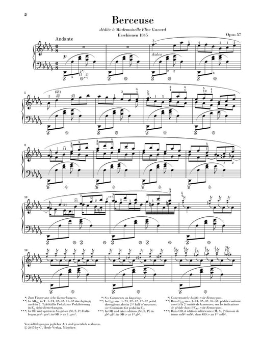 Berceuse in D-flat Major, Op. 57 Revised Edition 蕭邦 搖籃曲 鋼琴 亨乐版 | 小雅音樂 Hsiaoya Music