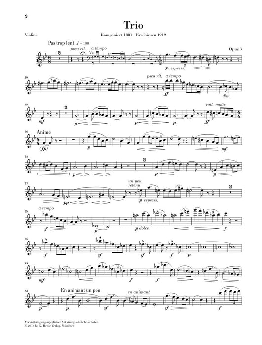 Piano Trio in G minor, Op. 3 蕭頌 鋼琴三重奏 亨乐版 | 小雅音樂 Hsiaoya Music