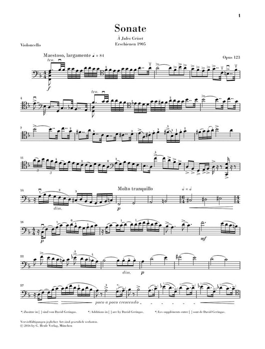 Sonata for Violoncello and Piano No. 2 in F Major, Op. 123 聖桑斯 奏鳴曲 大提琴(含鋼琴伴奏) 亨乐版 | 小雅音樂 Hsiaoya Music