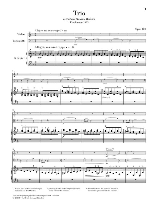 Piano Trio in D Minor Op. 120 Violin, Cello, Piano 佛瑞 鋼琴三重奏 小提琴鋼琴 亨乐版 | 小雅音樂 Hsiaoya Music