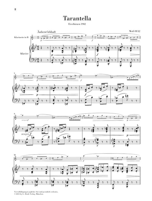 Tarantella and Album Leaf Clarinet in B-flat and Piano 雷格馬克斯 塔蘭泰拉 豎笛(含鋼琴伴奏) 亨乐版 | 小雅音樂 Hsiaoya Music