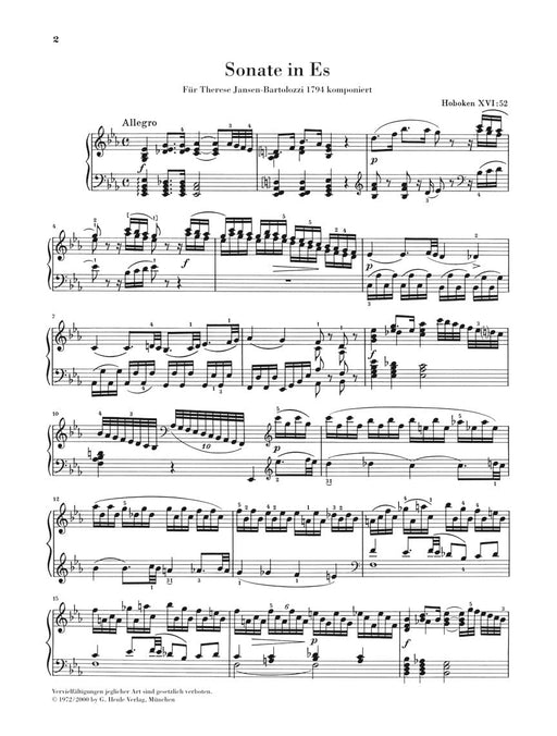 Piano Sonata in E-flat Major, Hob. XVI:52 海頓 奏鳴曲 鋼琴 亨乐版 | 小雅音樂 Hsiaoya Music