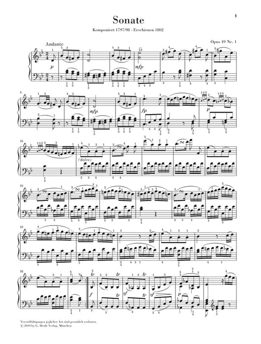 Two Easy Piano Sonatas Nos. 19 and 20, Op. 49 貝多芬 鋼琴 奏鳴曲 亨乐版 | 小雅音樂 Hsiaoya Music