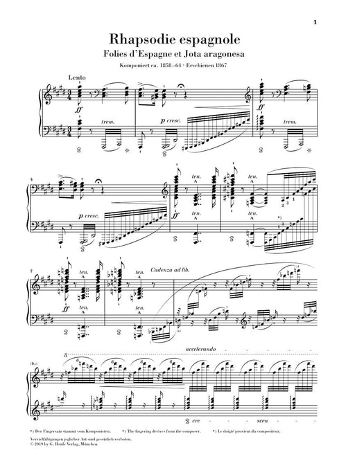 Rhapsodie Espanole Piano Revised Edition 李斯特 鋼琴 西班牙狂想曲 亨乐版 | 小雅音樂 Hsiaoya Music