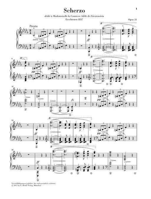 Scherzo in B-Flat Minor, Op. 31 - Revised Edition 蕭邦 詼諧曲 鋼琴 亨乐版 | 小雅音樂 Hsiaoya Music