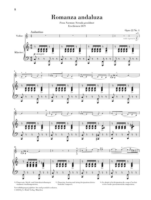 Romanza Andaluza (Spanish Dance No. 3) Op. 22 No. 1 Violin and Piano 舞曲 小提琴(含鋼琴伴奏) 亨乐版 | 小雅音樂 Hsiaoya Music