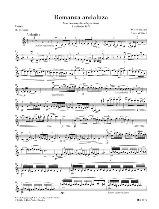 Romanza Andaluza (Spanish Dance No. 3) Op. 22 No. 1 Violin and Piano 舞曲 小提琴(含鋼琴伴奏) 亨乐版 | 小雅音樂 Hsiaoya Music