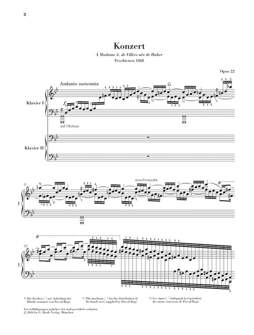 Piano Concerto No. 2 in G-minor Op. 22 Piano Reduction 聖桑斯 鋼琴協奏曲 雙鋼琴 亨乐版 | 小雅音樂 Hsiaoya Music