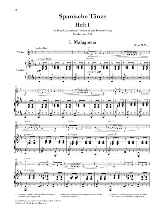 Spanish Dances Violin and Piano 小提琴 鋼琴 西班牙舞曲 小提琴(含鋼琴伴奏) 亨乐版 | 小雅音樂 Hsiaoya Music