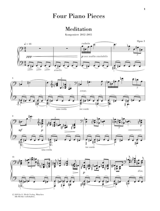 4 Piano Pieces Op. 1 鋼琴 小品 亨乐版 | 小雅音樂 Hsiaoya Music