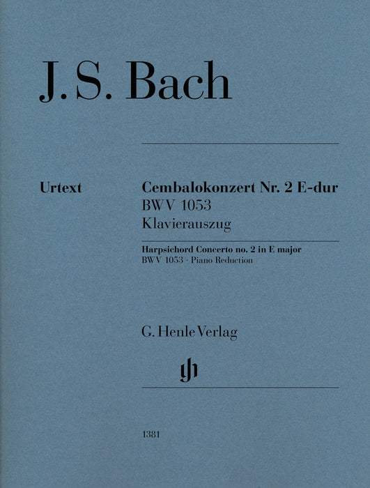Harpsichord Concerto NO. 2 E Major BWV 1053 Urtext Edition, Piano Reduction 巴赫約翰．瑟巴斯提安 鋼琴協奏曲 E大調 | 小雅音樂 Hsiaoya Music
