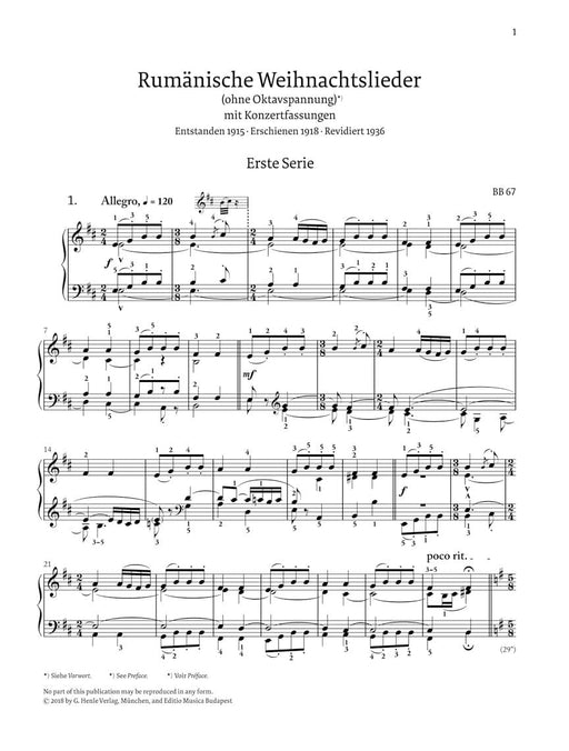 Romanian Christmas Songs Piano 巴爾托克 鋼琴 鋼琴 亨乐版 | 小雅音樂 Hsiaoya Music