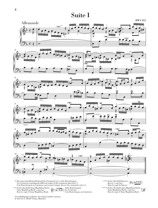 French Suites BWV 812-817 Edition Without Fingering 巴赫‧約翰瑟巴斯提安 法國組曲 鋼琴 亨乐版 | 小雅音樂 Hsiaoya Music