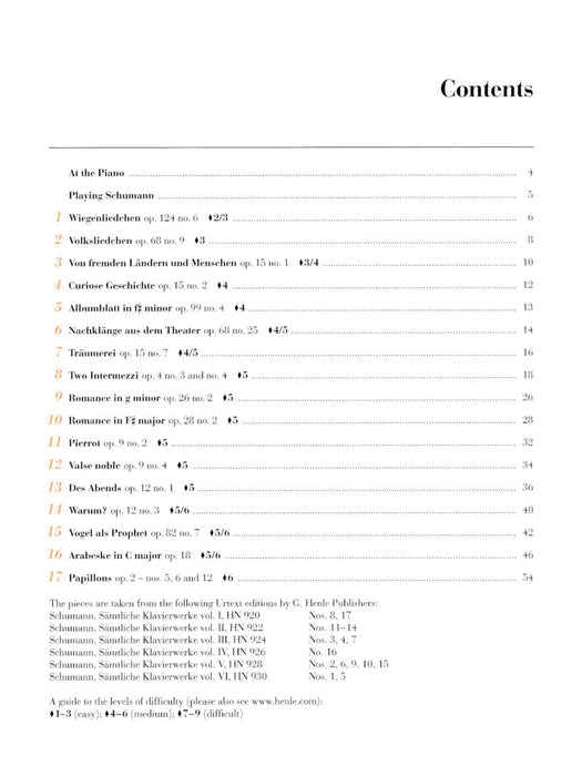Robert Schumann: At the Piano 17 Well-Known Original Pieces in Progressive Order 舒曼‧羅伯特 鋼琴 小品 亨乐版 | 小雅音樂 Hsiaoya Music