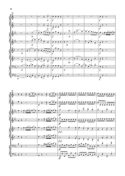 Parthia Op. 103 - Rondo WoO 25 for Wind Octet 2 Horns (E-flat/B-flat), 2 Oboes, 2 Clarinets, 2 Bassoons 貝多芬 迴旋曲 管樂 法國號 雙簧管 亨乐版 | 小雅音樂 Hsiaoya Music