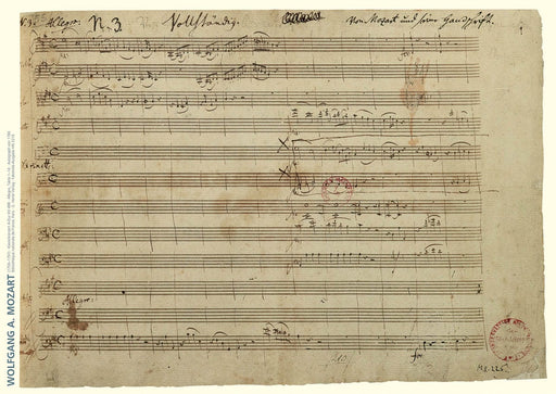Mozart Facsimile Poster III Piano Concerto A Major K. 488 莫札特 鋼琴協奏曲 亨乐版 | 小雅音樂 Hsiaoya Music