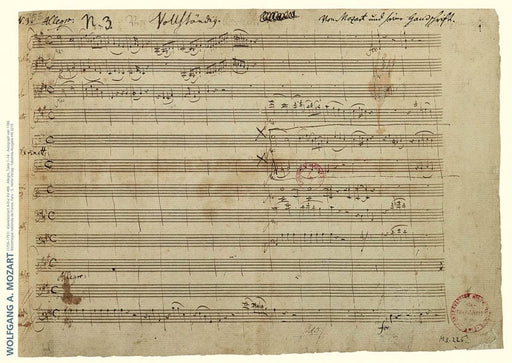 Mozart Facsimile Poster III Piano Concerto A Major K. 488 莫札特 鋼琴協奏曲 亨乐版 | 小雅音樂 Hsiaoya Music
