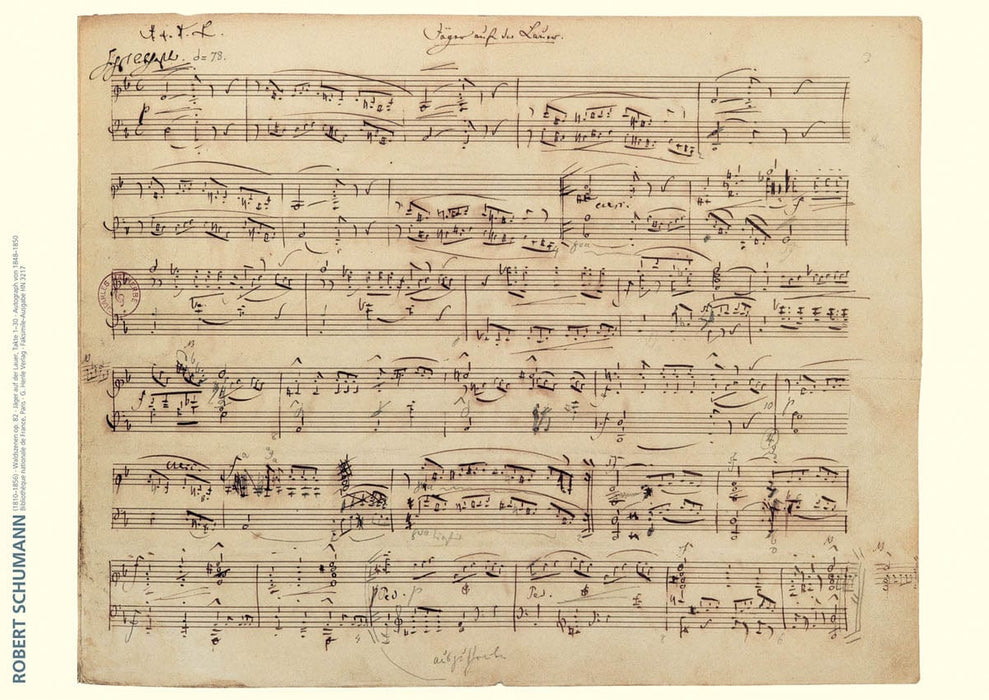 Schumann Facsimile Poster Waldszenen (Forest Scenes) Op. 82 舒曼‧羅伯特 亨乐版 | 小雅音樂 Hsiaoya Music
