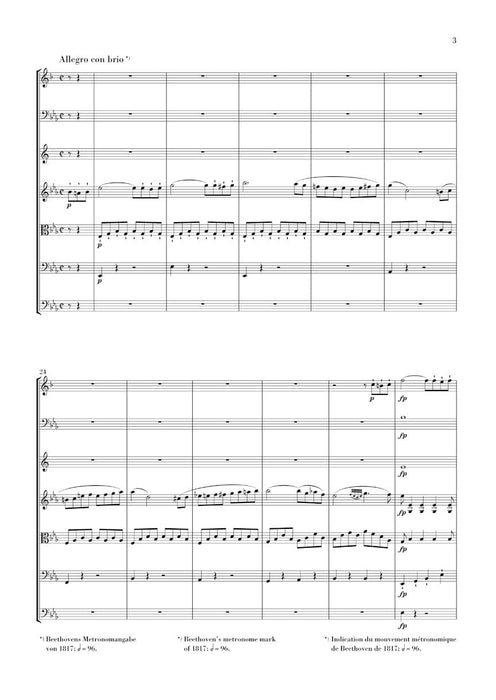 Septet in E-flat Major Op. 20 Clarinet, Bassoon, Horn, Violin, Viola, Cello and Double Bass Study Score 貝多芬 七重奏 小提琴大提琴 亨乐版 | 小雅音樂 Hsiaoya Music
