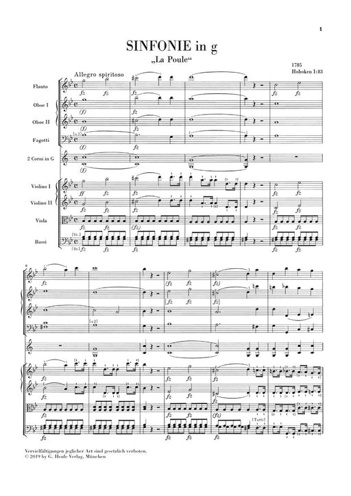 Symphonie G Minor Hob. I:83 (La Poule) Orchestra Study Score 海頓 管弦樂團 總譜 亨乐版 | 小雅音樂 Hsiaoya Music