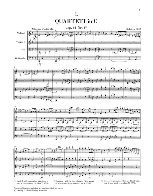 String Quartets Volume 8, Op. 64 (Second Tost Quartets) Study Score 海頓 弦樂四重奏 總譜 亨乐版 | 小雅音樂 Hsiaoya Music