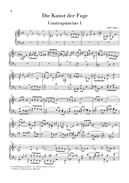 Art of the Fugue BWV 1080 Study Score 巴赫‧約翰瑟巴斯提安 賦格的藝術 總譜 亨乐版 | 小雅音樂 Hsiaoya Music