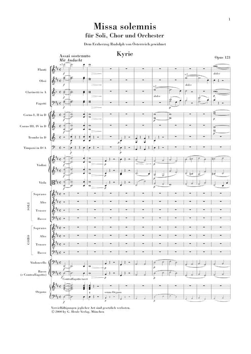 Missa Solemnis D Major Op. 123 Study Score 貝多芬 總譜 亨乐版 | 小雅音樂 Hsiaoya Music