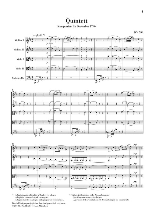 String Quintets - Volume III Study Score 莫札特 弦樂五重奏 總譜 亨乐版 | 小雅音樂 Hsiaoya Music