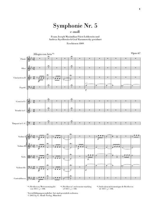 Symphony No. 5 in C minor, Op. 67 貝多芬 交響曲 總譜 亨乐版 | 小雅音樂 Hsiaoya Music