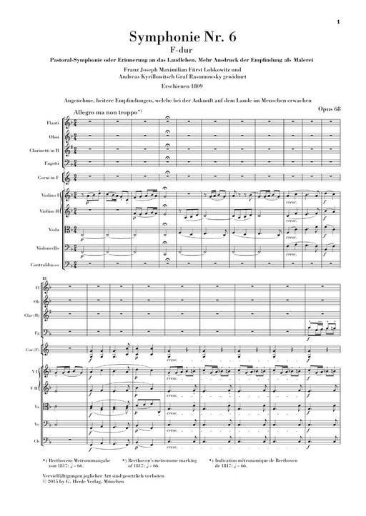 Symphony No. 6 in F Major, Op. 68 (Pastoral Symphony) 貝多芬 交響曲 總譜 亨乐版 | 小雅音樂 Hsiaoya Music