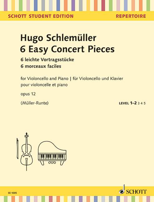 6 Easy Concert Pieces op. 12 音樂會小品 大提琴加鋼琴 朔特版 | 小雅音樂 Hsiaoya Music