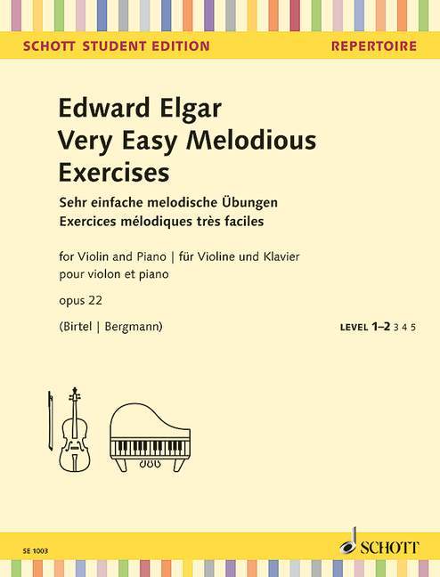 Very Easy Melodious Exercises op. 22 艾爾加 練習曲 小提琴加鋼琴 朔特版 | 小雅音樂 Hsiaoya Music