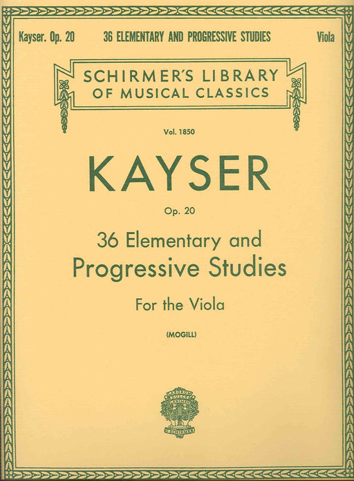 36 Elementary and Progressive Studies: Schirmer Library of Classics Volume 1850 Viola Method | 小雅音樂 Hsiaoya Music