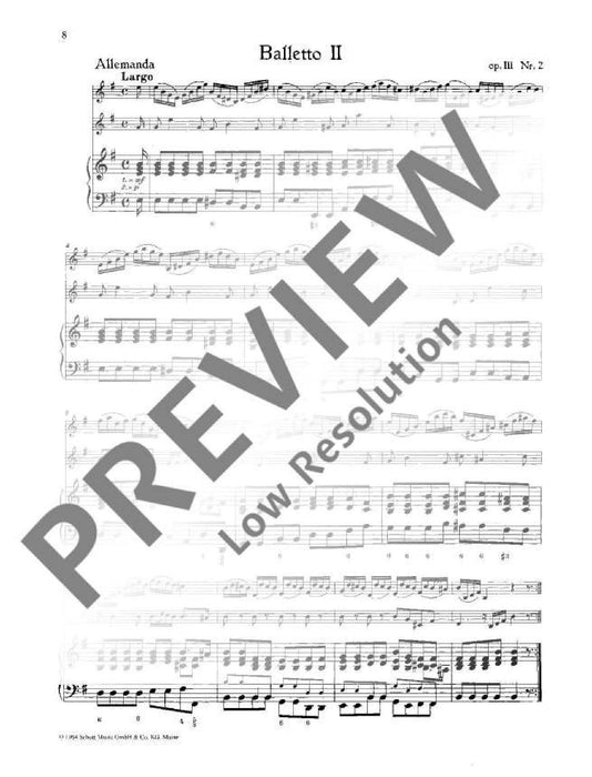 Three Balletti op. 3/1-3 阿比諾尼 芭蕾 雙小提琴加鋼琴 朔特版 | 小雅音樂 Hsiaoya Music