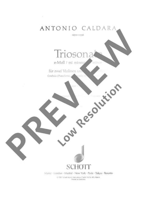 Triosonata E Minor op. 1/5 卡達拉 三重奏鳴曲小調 雙小提琴加鋼琴 朔特版 | 小雅音樂 Hsiaoya Music